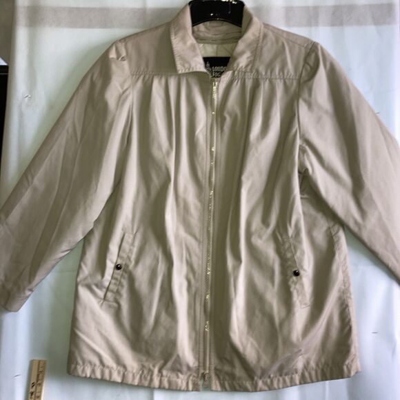 London Fog Womens Khaki All Weather Jacket Zip Out Lining Size 16 R Casual Walk - Picture 5 of 12